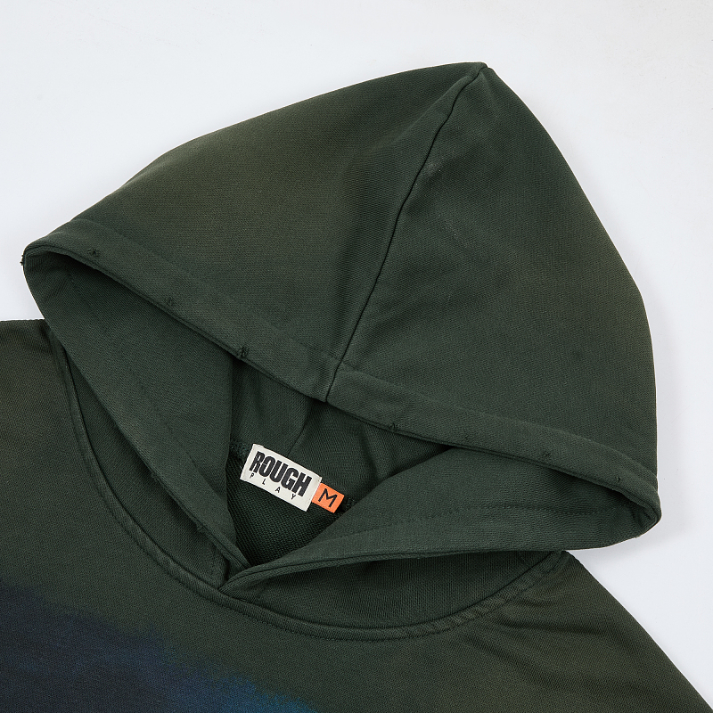 R131# P118RoughPlay sland Hoodie (GREEN) 洛杉矶最新款潮牌破洞帽衫卫衣