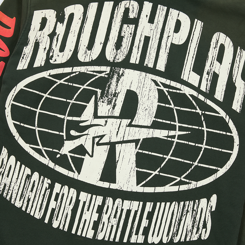 R131# P118RoughPlay sland Hoodie (GREEN) 洛杉矶最新款潮牌破洞帽衫卫衣