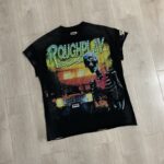 R826# P68 RoughPlay T-Shirt 2026最新欧美街头潮牌拼接烫钻短袖