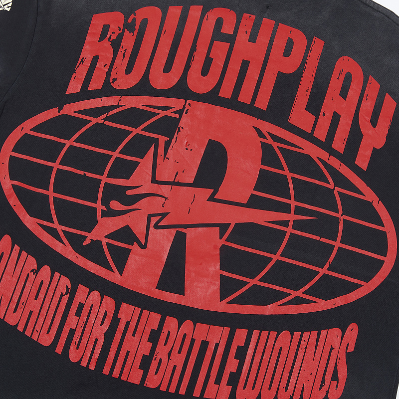 R826# P68 RoughPlay T-Shirt 2026最新欧美街头潮牌拼接烫钻短袖
