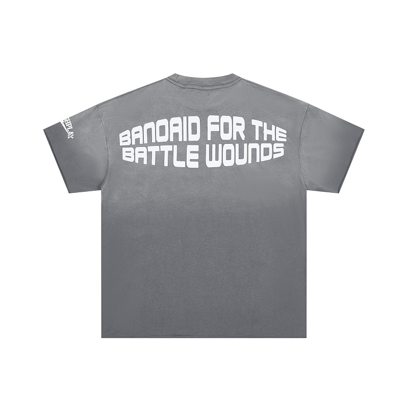 R516# P62 白墨直喷 RoughPlay T-Shirt 2026最新欧美街头潮牌短袖