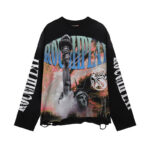 编号R528，批85，RoughPlay NYC Longsleeve烫钻设计自由女神印花