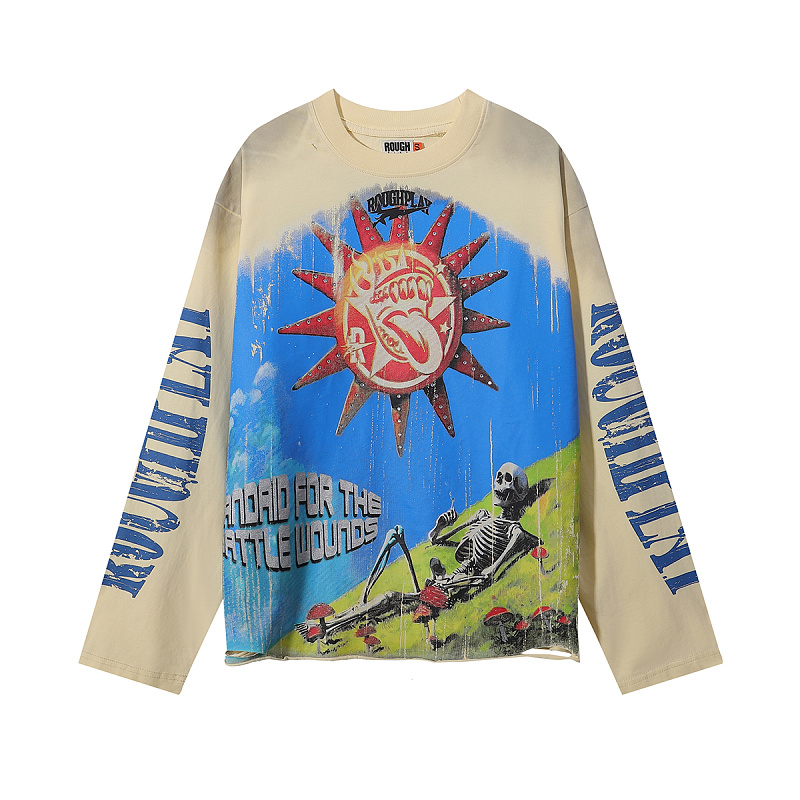 批80，编号R526，RoughPlay🩹SunShower Long Sleeve烫钻设计