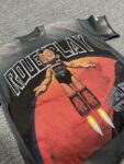 编号515    批67  RoughPlay Champion T-Shirt 2026美国洛杉矶最新街头潮牌白墨直喷烫钻洗水做旧短袖T恤 码数：S  M  L  XL