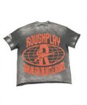 编号515    批67  RoughPlay Champion T-Shirt 2026美国洛杉矶最新街头潮牌白墨直喷烫钻洗水做旧短袖T恤 码数：S  M  L  XL