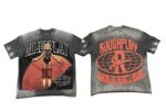 编号515    批67  RoughPlay Champion T-Shirt 2026美国洛杉矶最新街头潮牌白墨直喷烫钻洗水做旧短袖T恤 码数：S  M  L  XL