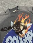 编号511    批67   RoughPlay Champion T-Shirt 2026美国洛杉矶最新街头潮牌白墨直喷烫钻洗水做旧短袖T恤 码数：S  M  L  XL