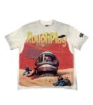 编号506    批67   RoughPlay Champion T-Shirt 2026美国洛杉矶最新街头潮牌白墨直喷烫钻洗水做旧短袖T恤 码数：S  M  L  XL