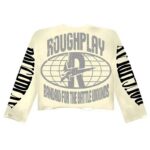R523P80，RoughPlay Lost In Space烫钻破洞洗水做旧长袖T恤男