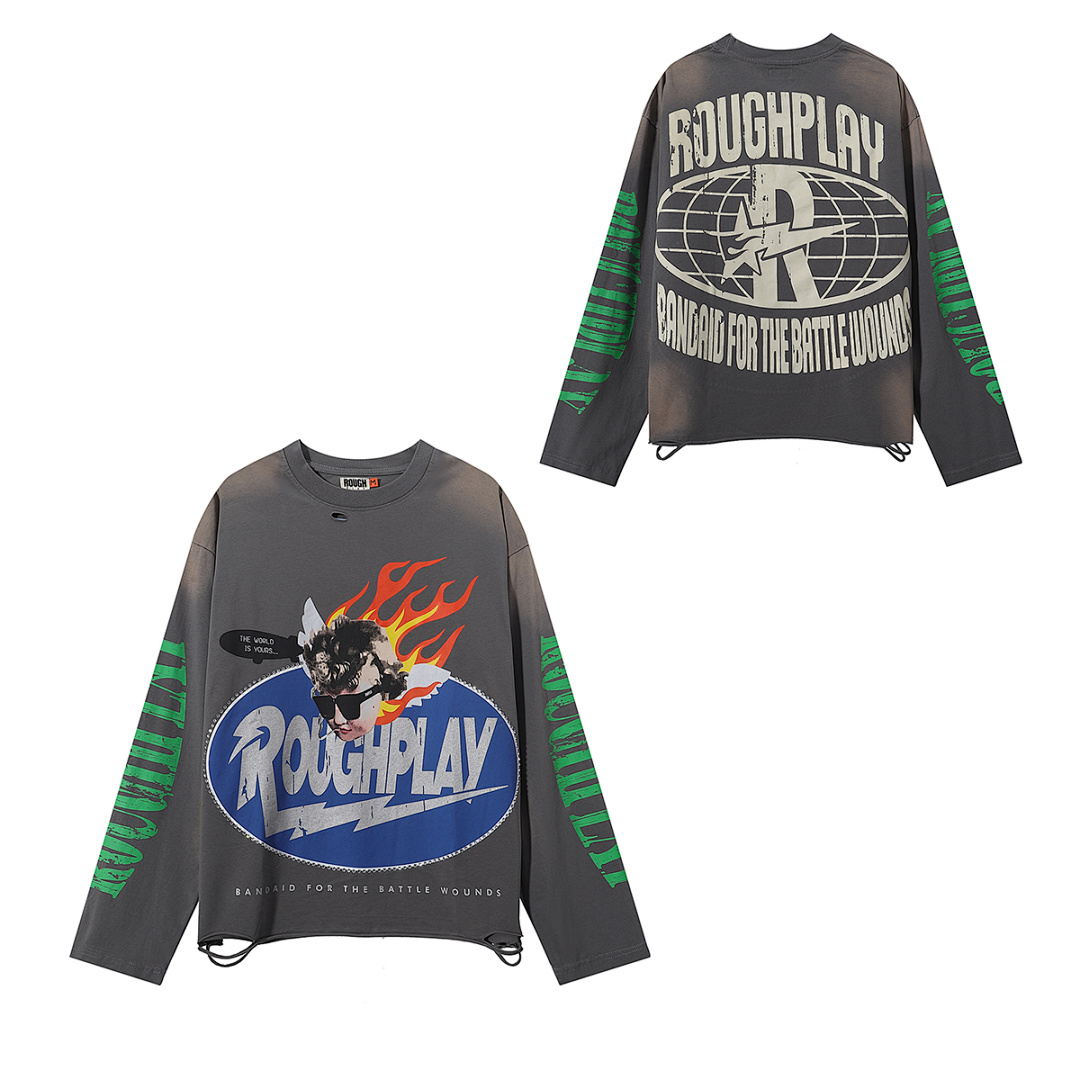 R522P80，RoughPlay SoulBoy Long Sleeve烫钻设计