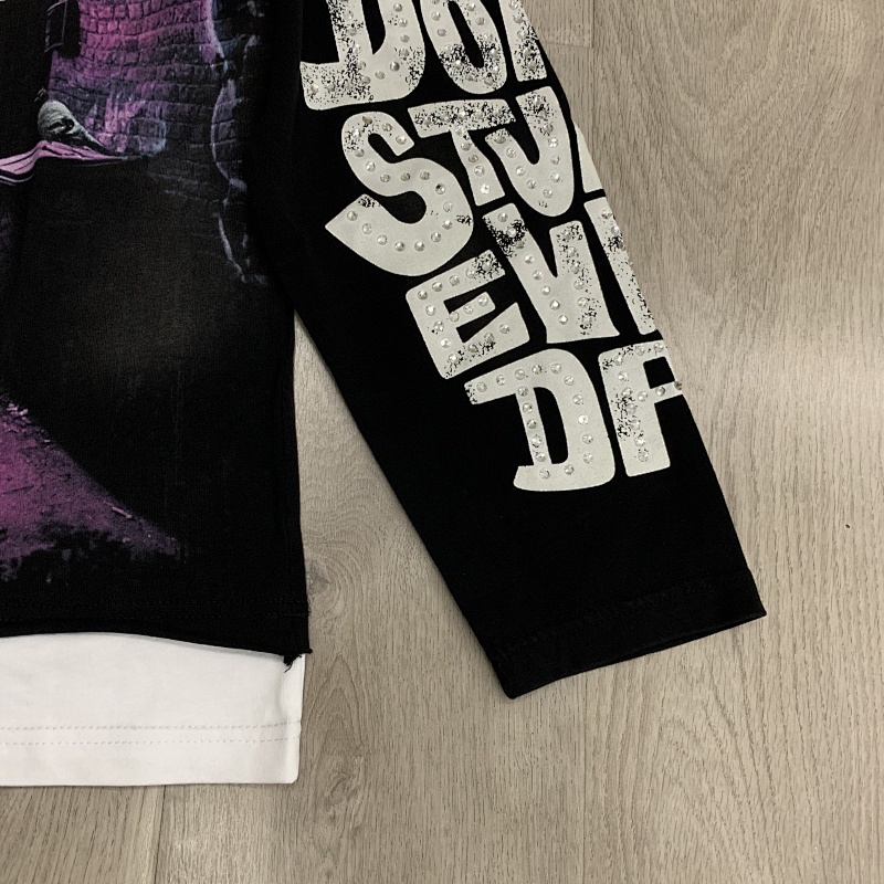 R117# P88 RoughPlay Slime Long Sleeve白墨直喷烫钻高品质长袖