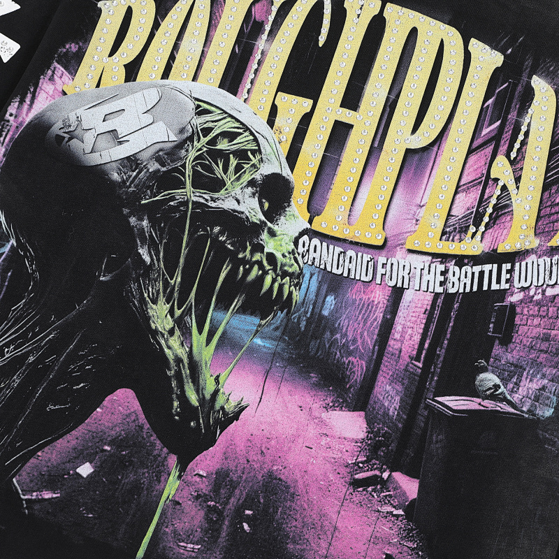R117# P88 RoughPlay Slime Long Sleeve白墨直喷烫钻高品质长袖