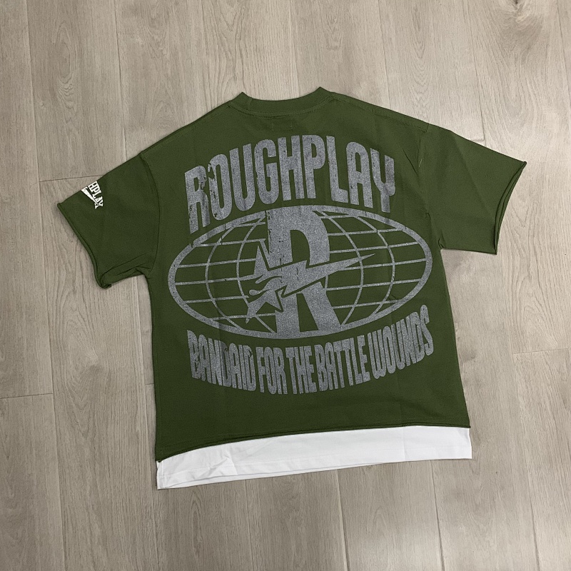 R121# P65 RoughPlay Island T-Shirt (OLIVE) 2026ss最新美国潮牌白墨直喷烫钻短袖T恤