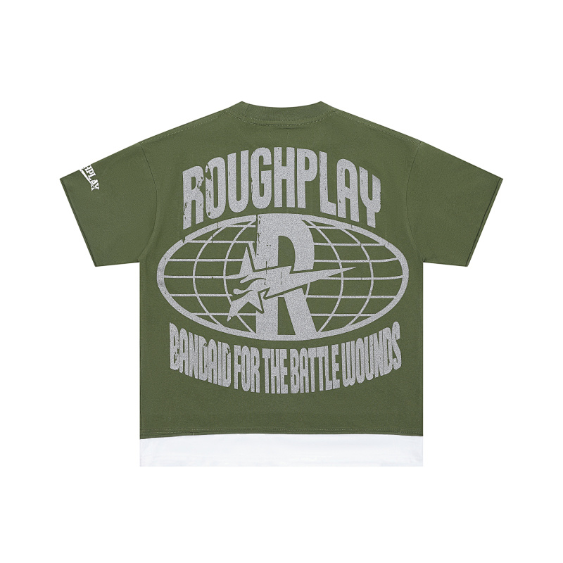 R121# P65 RoughPlay Island T-Shirt (OLIVE) 2026ss最新美国潮牌白墨直喷烫钻短袖T恤