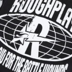 R118# P83 Rough Play Skull Shock Long Sleeve白墨直喷烫钻拼接时尚长袖T恤