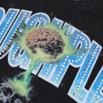 R118# P83 Rough Play Skull Shock Long Sleeve白墨直喷烫钻拼接时尚长袖T恤