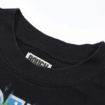 R118# P83 Rough Play Skull Shock Long Sleeve白墨直喷烫钻拼接时尚长袖T恤