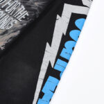 R118# P83 Rough Play Skull Shock Long Sleeve白墨直喷烫钻拼接时尚长袖T恤