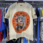 编号R060，美潮Rough Play Jesus耶稣印花破洞泥印洗水做旧短袖T恤男女