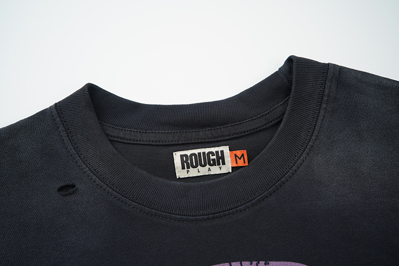 R806# P68 RoughPlay Tour Sleeveless T-Shirt 街头潮牌时尚街头破洞烫钻短袖T恤