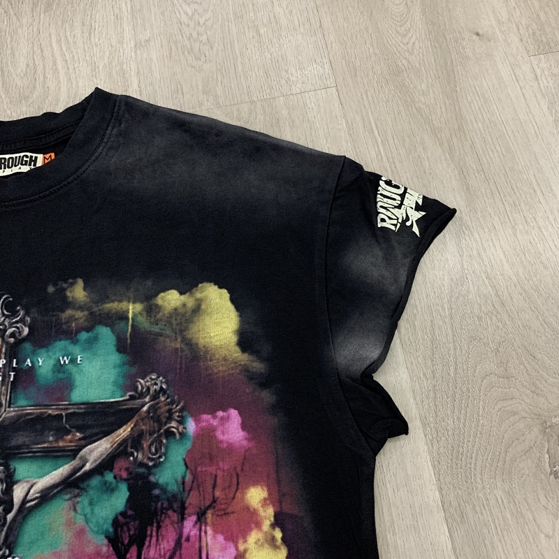 yupoo_41960_1d2966bb.jpg R803# P70 RoughPlay We Trust CutOff Sleeves(BRN) 美潮白墨直喷烫钻短袖