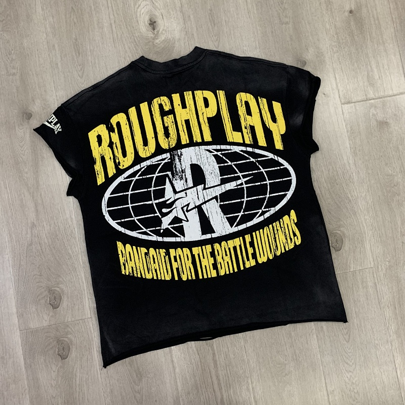 yupoo_41960_43c7c371.jpg R803# P70 RoughPlay We Trust CutOff Sleeves(BRN) 美潮白墨直喷烫钻短袖