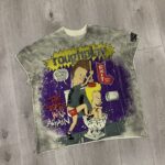 R801# P65  RoughPlay Beavis & Butt-Head tee 烫钻马骝做旧时尚短袖T恤