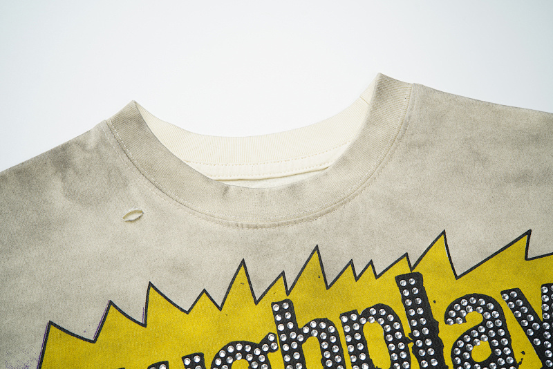 R801# P65  RoughPlay Beavis & Butt-Head tee 烫钻马骝做旧时尚短袖T恤