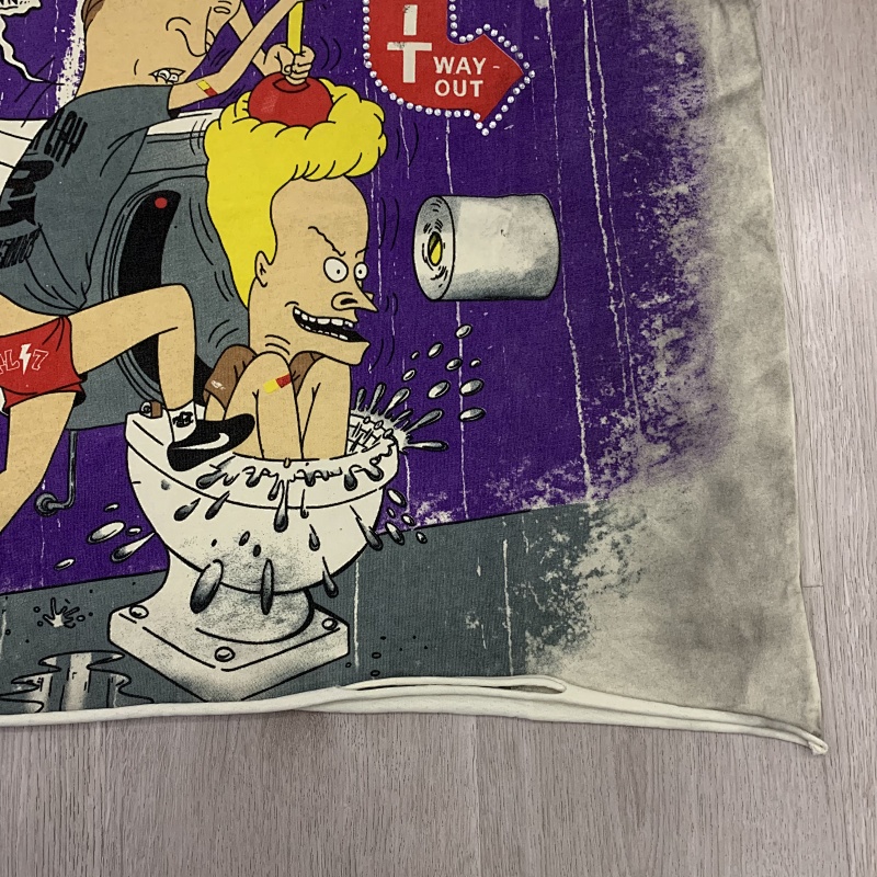 R801# P65  RoughPlay Beavis & Butt-Head tee 烫钻马骝做旧时尚短袖T恤