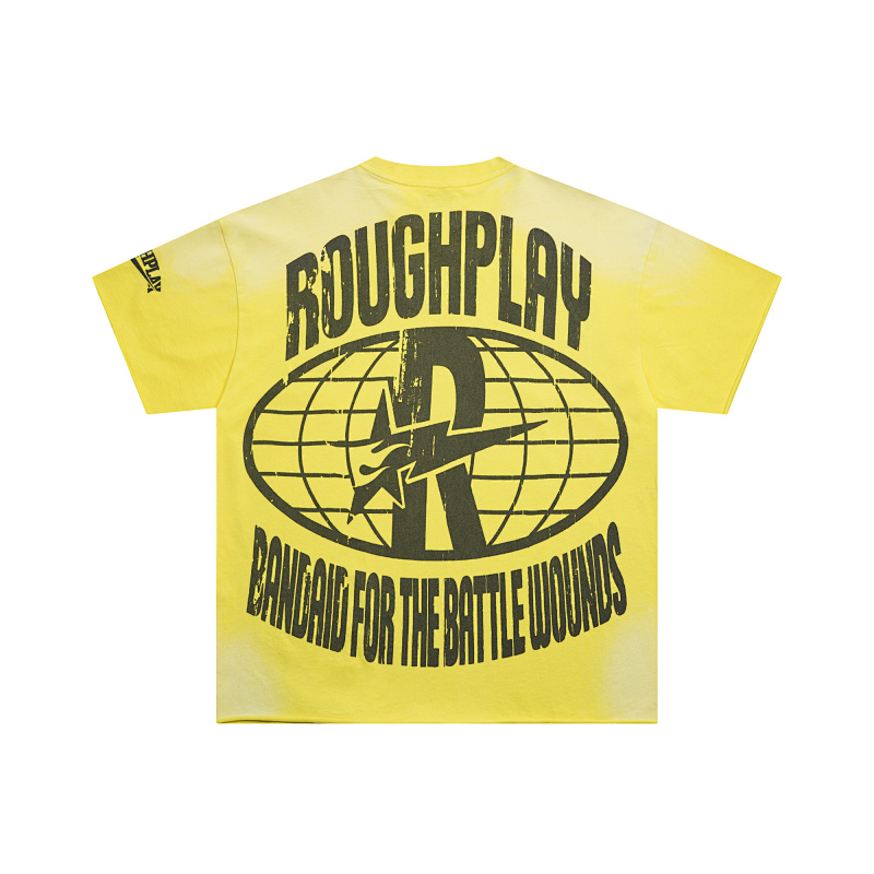 R508# P65 RoughPlay Skateboard T-Shirt with rhinestones美国纽约最新时尚街头潮牌镶钻短袖T恤
