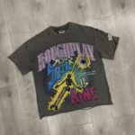 R507# P65 RoughPlay Soul T-Shirt 白墨直喷烫钻纯棉街头潮牌短袖