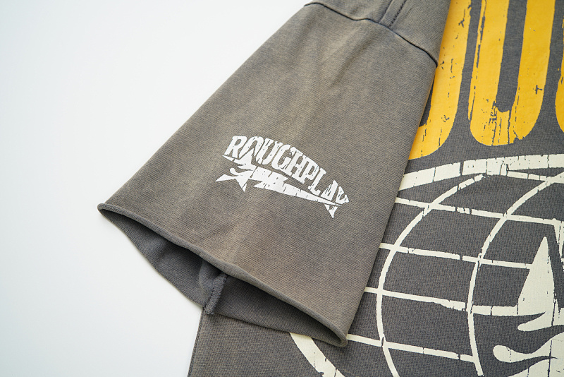 R507# P65 RoughPlay Soul T-Shirt 白墨直喷烫钻纯棉街头潮牌短袖