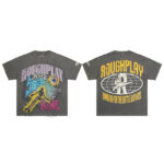 R507# P65 RoughPlay Soul T-Shirt 白墨直喷烫钻纯棉街头潮牌短袖