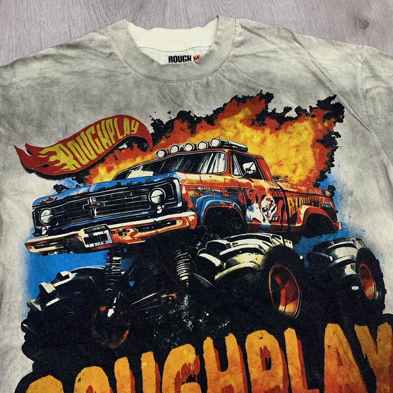 R503# P60 RoughPlay Madness T-Shirt 时尚街头美潮做旧短袖