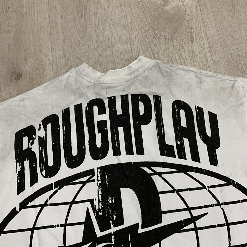 R501# P58 RoughPlay Love T-Shirt with rhinestones 美国街头潮牌洗水做旧烫钻短袖