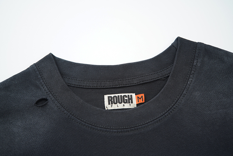 R112# P75 RoughPlay Gorilla T-Shirt 前后白墨直喷透气时尚带钻短袖T恤