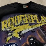 R112# P75 RoughPlay Gorilla T-Shirt 前后白墨直喷透气时尚带钻短袖T恤