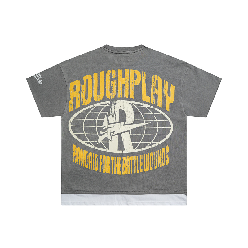 yupoo_42160_e4b2443d.jpg R108# P70 RoughPlay RockOut T-Shirt白墨直喷纯棉洗水烫钻短袖T恤