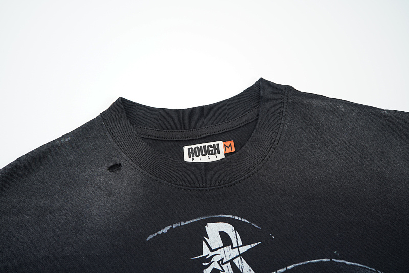 R107# P62 RoughPlay Ghost Face T-Shirt 欧美街头潮牌拼接短袖