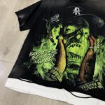R107# P62 RoughPlay Ghost Face T-Shirt 欧美街头潮牌拼接短袖