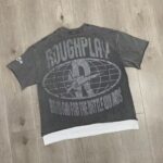 R106# P70 RoughPlay RockStar T-Shirt with diamond 白墨直喷透气烫钻时尚潮牌钻石短袖