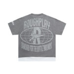 R106# P70 RoughPlay RockStar T-Shirt with diamond 白墨直喷透气烫钻时尚潮牌钻石短袖