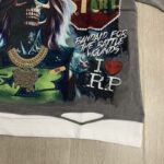 R106# P70 RoughPlay RockStar T-Shirt with diamond 白墨直喷透气烫钻时尚潮牌钻石短袖