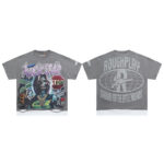 R106# P70 RoughPlay RockStar T-Shirt with diamond 白墨直喷透气烫钻时尚潮牌钻石短袖