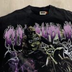 R105#P70  RoughPlay Dirt Nap T-Shirt 欧美潮牌拼接做旧破洞烫钻短袖T恤