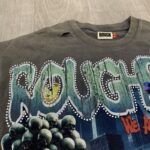 R101# P68 RoughPlay We Are The Streets 2 最新美潮时尚洗水破洞做旧烫钻拼接短袖T恤