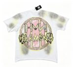 编号119 #P77 HARMONY New Age T-shirt 2026ss欧美最新潮牌白墨直喷烫钻马骝洗水磨破做旧短袖T恤 码数：S  M  L  XL