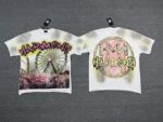 编号119 #P77 HARMONY New Age T-shirt 2026ss欧美最新潮牌白墨直喷烫钻马骝洗水磨破做旧短袖T恤 码数：S  M  L  XL