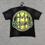 编号120 #P77 HARMONY New Age T-shirt 2026ss欧美最新潮牌白墨直喷烫钻马骝洗水磨破做旧短袖T恤 码数：S  M  L  XL