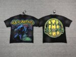编号120 #P77 HARMONY New Age T-shirt 2026ss欧美最新潮牌白墨直喷烫钻马骝洗水磨破做旧短袖T恤 码数：S  M  L  XL